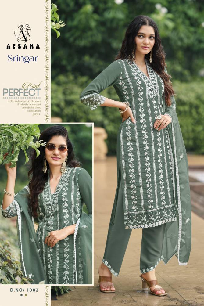 Sringar By Afsana Roman Embroidery Readymade Suit Wholesale Price In Surat